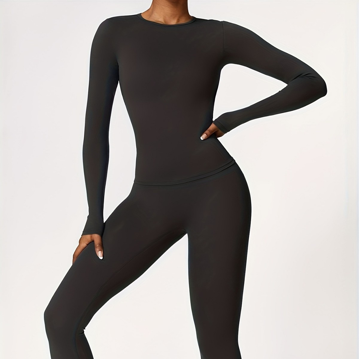 Pilates & Yoga Knokke - بدلة يوجا ضيقة ذات أكمام طويلة
