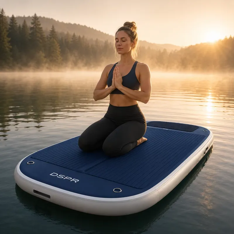 Pilates Yoga Wellness - بساط بيلاتس مائي قابل للنفخ بشعار