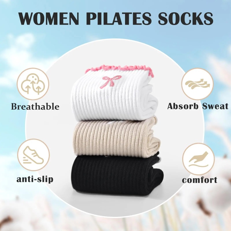 Pilates & Yoga Knokke - جوارب يوغا احترافية، مصنوعة من القطن
