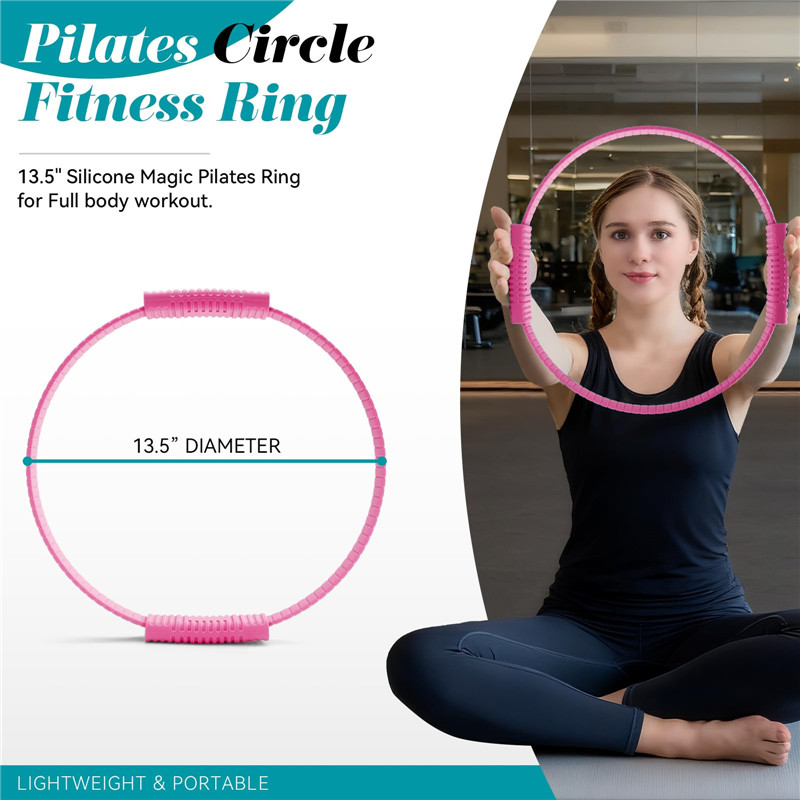 Pilates Yoga Circle - حلقة يوغا سيليكون صديقة للبيئة بمقبضين،