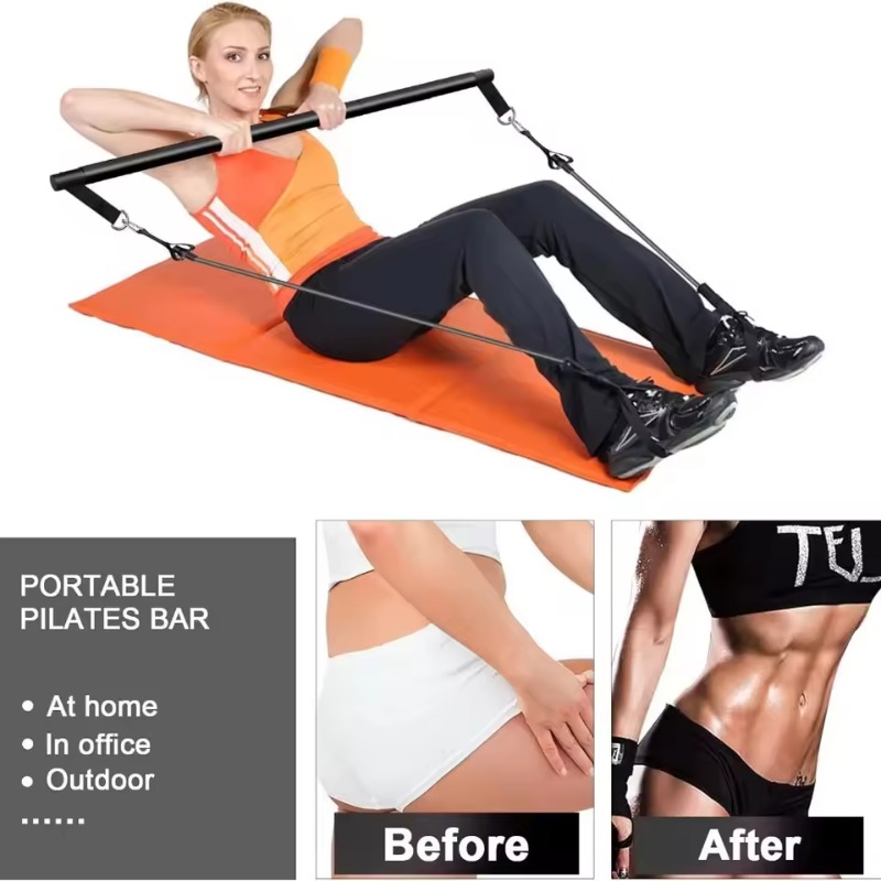 طقم بار بيلاتيس مع أشرطة مقاوم - مراجعة Pilates Yoga Barı وسعره