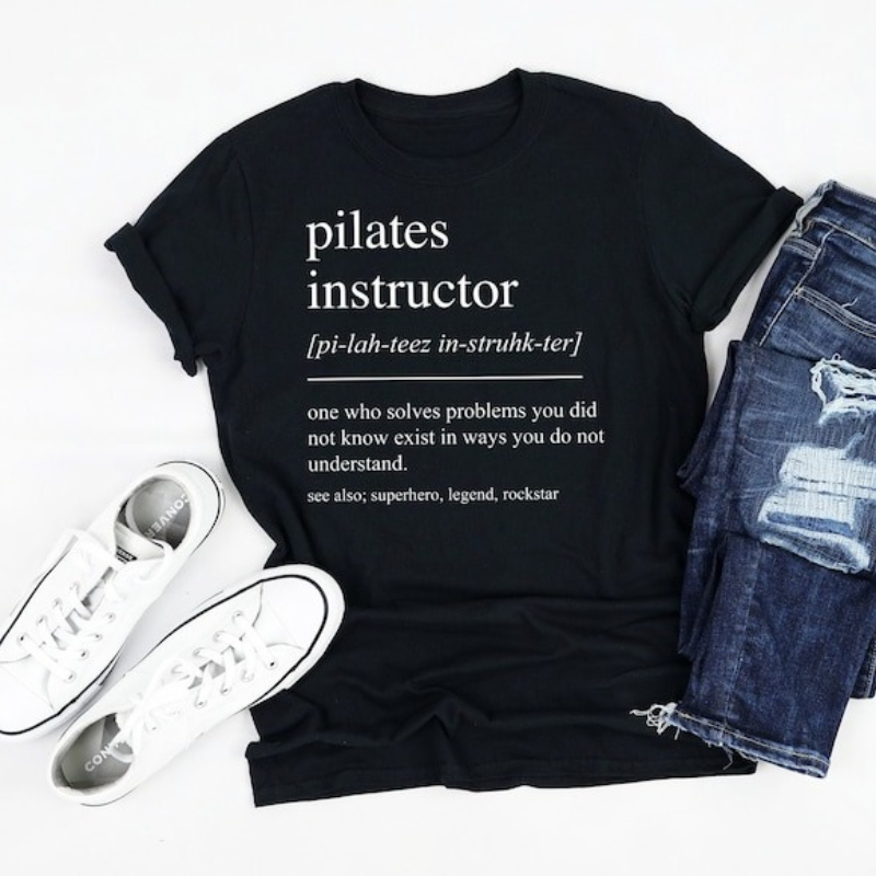 تي شيرت قطني مدرب البيلاتيس قم - مراجعة Pilates Yoga Instructor وسعره