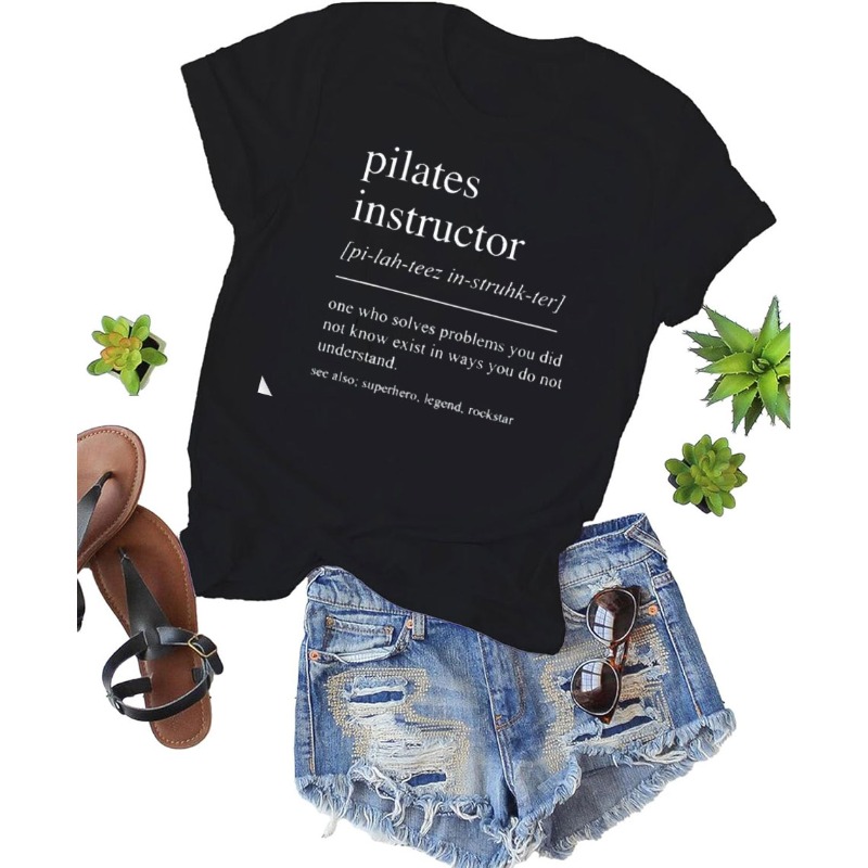 تي شيرت قطني مدرب البيلاتيس قم - مراجعة Pilates Yoga Instructor وسعره